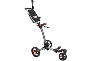 Axglo V2 Golf Cart | 3-Wheel Push Cart | Lightweight & Compact | 360° Swivel Front Wheel | Hand Brake | One-Step Folding | Dual Braking | Large Storage | Adjustable Handle | Cup & Umbrella Holder