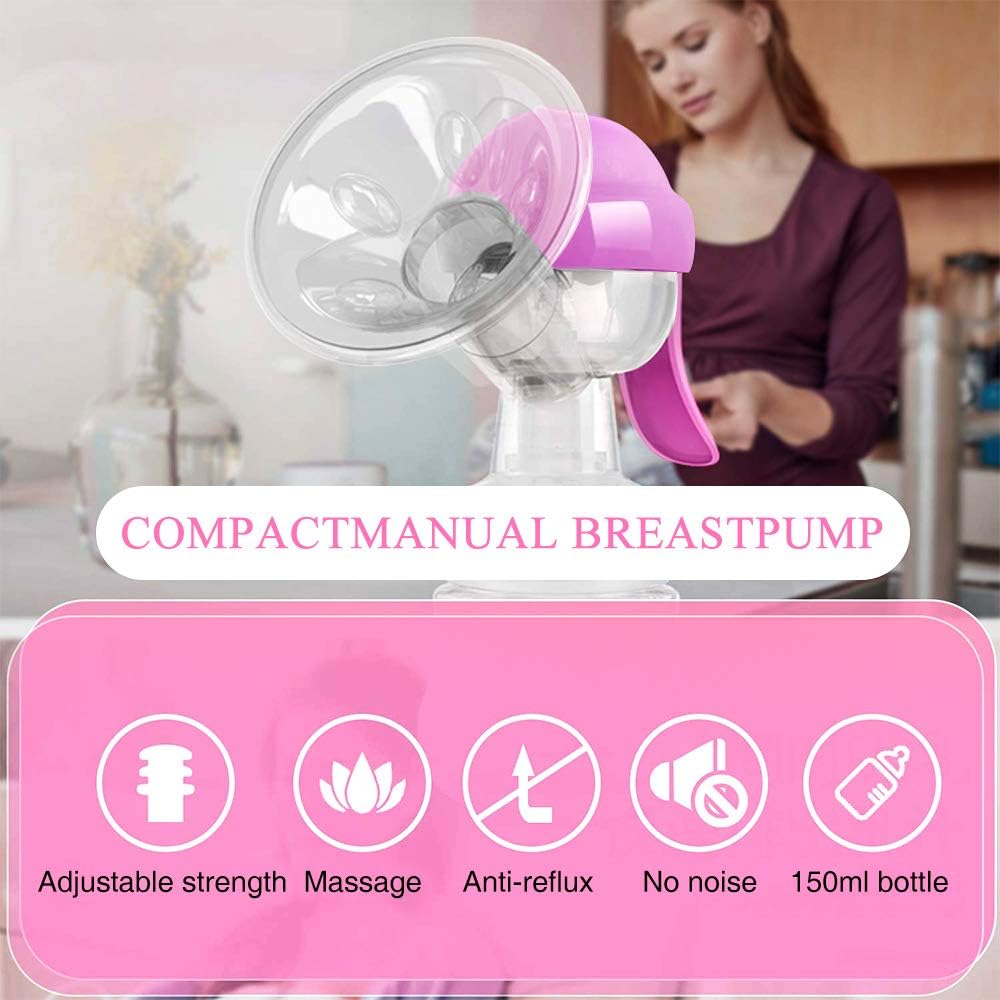 Hand Breastfeeding Pump Manual Breast Milk Pump Milk Saver Baby Feeding Machine Blue Piaek Manual Breast