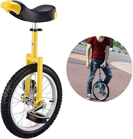 Amazon Co Jp 24インチ一輪車 大人のトレーナー一輪車の高さ調節可能なスリップ防止機能付きバランスサイクリングエクササイズバイク自転車 人以上1 75meterに適し イエロー ホーム キッチン