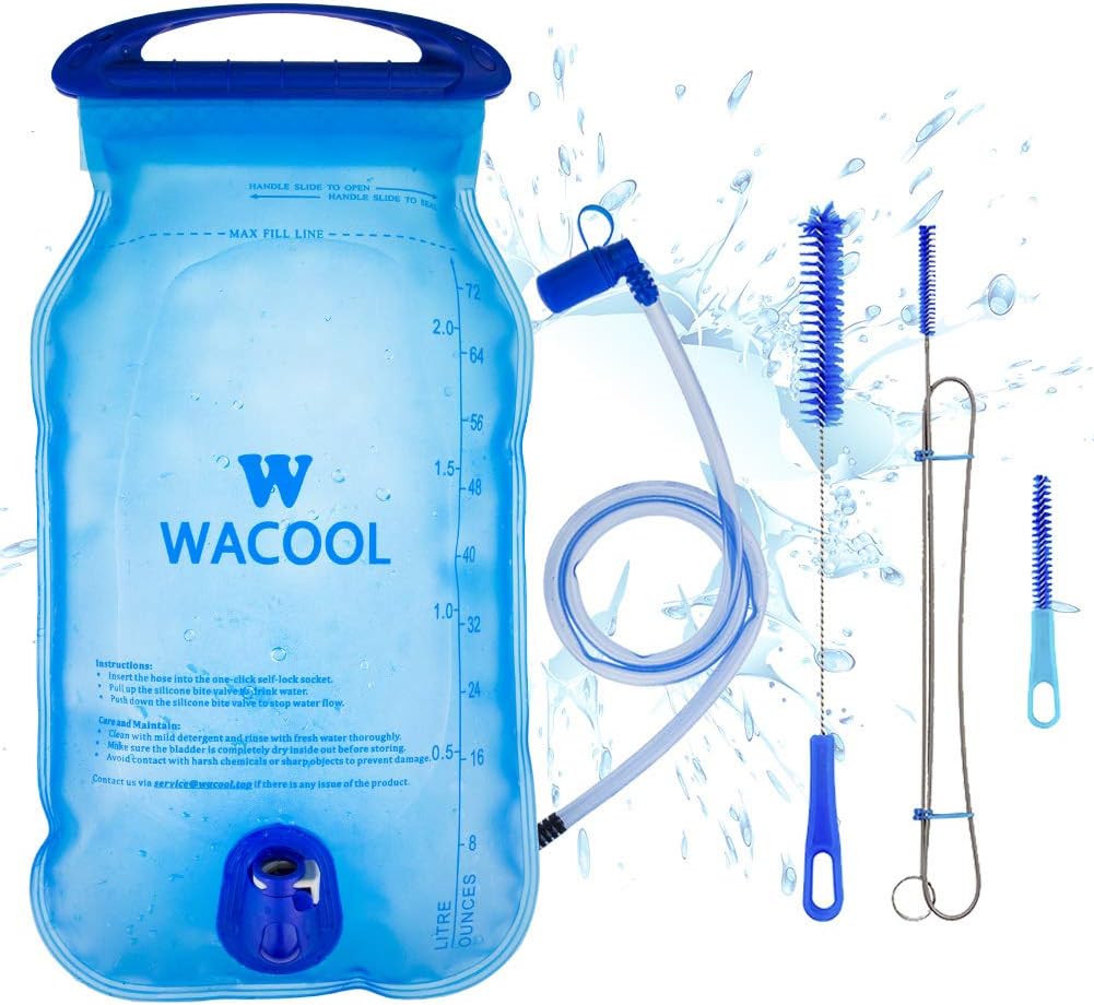 Leakproof Water Reservoir WACOOL 2L 2Liter 70oz BPA Free PEVA Hydration