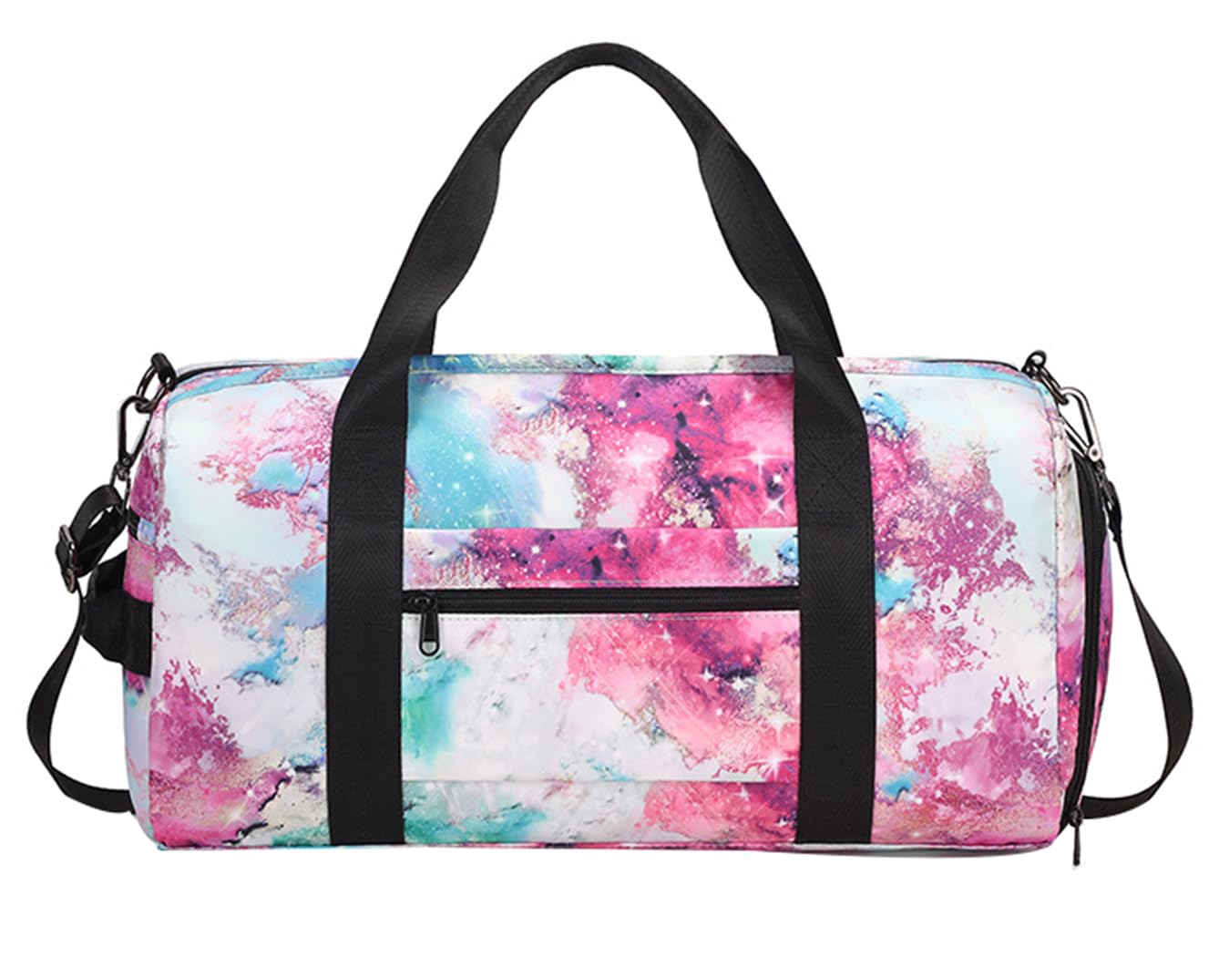 SellerFun Teens Women Travel Bag Girls Gym Duffle Bag Sports Ballet Bag with Shoe Compartment(Black and Rose,23 Liters)