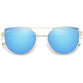 SOJOS Cat Eye Sunglasses for Women Fashion Designer Style Mirrored Lenses SJ1001
