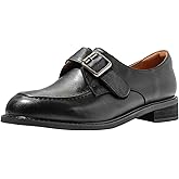 ONEENO Women's Fashion Leather Buckle Loafer