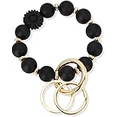 WEESMILE Silicone Key Ring Bracelet for Women | Stretchy Wrist Keychain Bracelet for Car Keys, Wallets, ID Badge