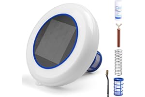 BSTECIAR Solar Pool Ionizer for Above Ground Pool Up to 35,000 Gal Floating Pool Cleaner Ionizer for Pool Ionizer for Inground Pool Solar Copper Pool Ionizer (White)