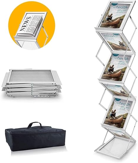 Amazon Vaiigo マガジンラック パンフレットスタンド カタログラック 折りたたみ式 展示会 カタログや 雑誌の 新聞 書類ファイル など展示 収納に使う 6つの展示画面 マガジンラック オンライン通販