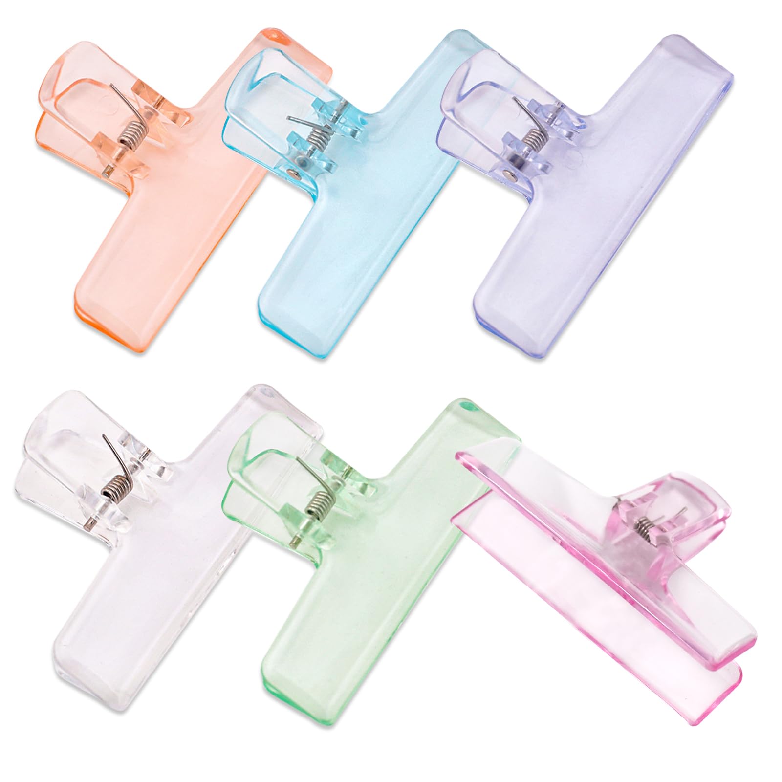 Photo 1 of 6 Pack Cute Chip Clip Transparent Seal Clips - Acrylic Air Tight Sealing for Kitchen Storage, Clear Chip Clips for Food Packages, Snack Bags - 6 Colors