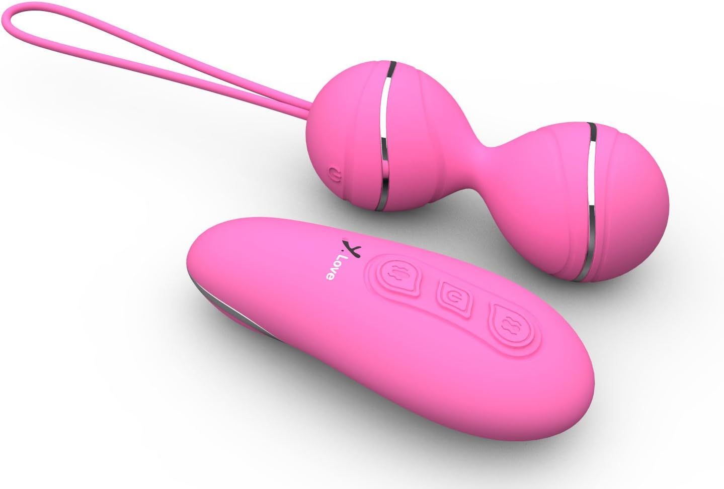 Eden Couples Pink USB Rechargeable Wireless Remote 7-Frequency Vibrating Silicone Bullet Kegel Balls Egg Ben Wa Balls Weighted Bladder Control & Pelvic Floor Exercises for Women