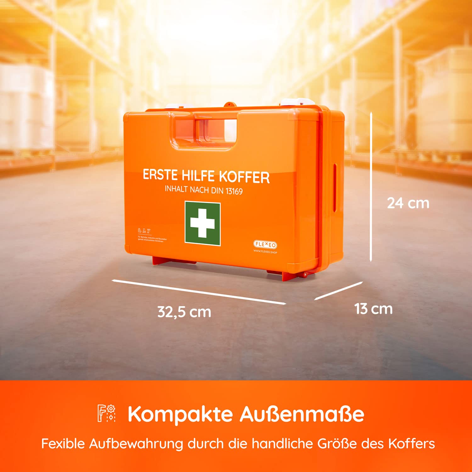 Erste Hilfe Koffer DIN 13169:2021 | Gefüllt, inkl. Wandhalterung und gratis Aufklebern | Erste Hilfe Kasten/Verbandkasten für Betriebe, Unternehmen, Einrichtungen und Zuhause 6