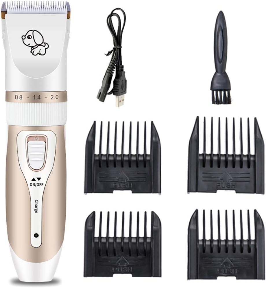 MCONCO Dog Grooming Clippers USB Rechargeable Low Noise Cordless Hair Trimmer Professional Electric Shaver Kit With English Manual