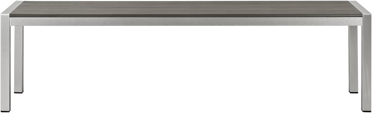 Modway Shore Aluminum Outdoor Patio Coffee Table in Silver Gray : Garden & Outdoor