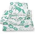 Where The Polka Dots Roam Green Folktale Full Size 4 Pieces Bedding Set, Super Soft Bedding, 1 Fitted Sheet, 1 Flat Sheet, 2 Pillowcases, Bedsheets for Kids, Boys, Girls, Seafoam Folk Tale Bedding