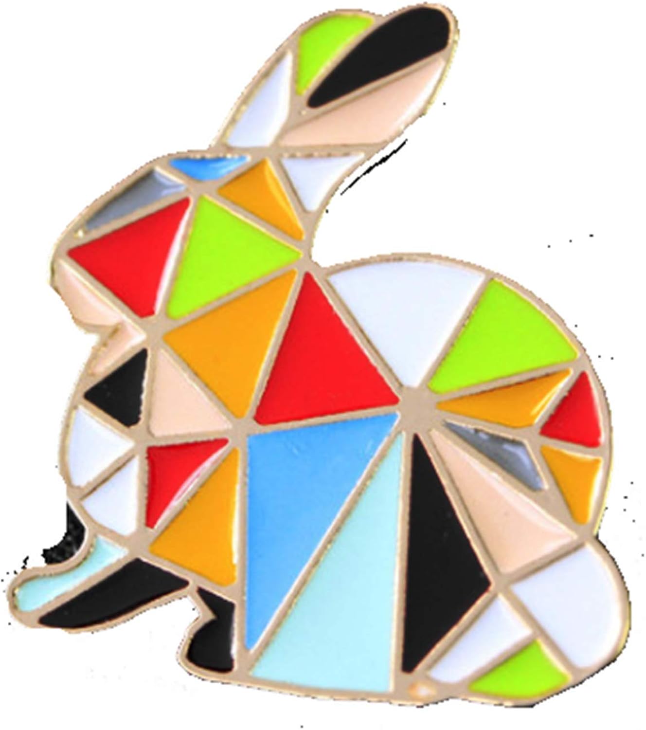 Easter Gifts, Rabbit Brooch, Animal Pin, Bunny Jewellery, Rainbow LGBT origami style