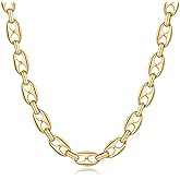 FILMOON Gold Necklace for Women 14K Dainty Chunky Gold Chain Necklace Coffee Bean Chain Necklaces Trendy Fashion Jewelry