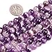 8mm round natural amethyst gemstone beads strand 15