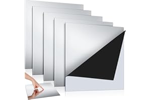 Gisafai 5 Pcs 304 Stainless Steel Sheets Stainless Steel Plates Mirror Surface Polishing Finish Stainless Steel Shim Plates Metal Sheets for Crafts Kitchen DIY Making (11.81 x 11.81 x 0.016 Inch)