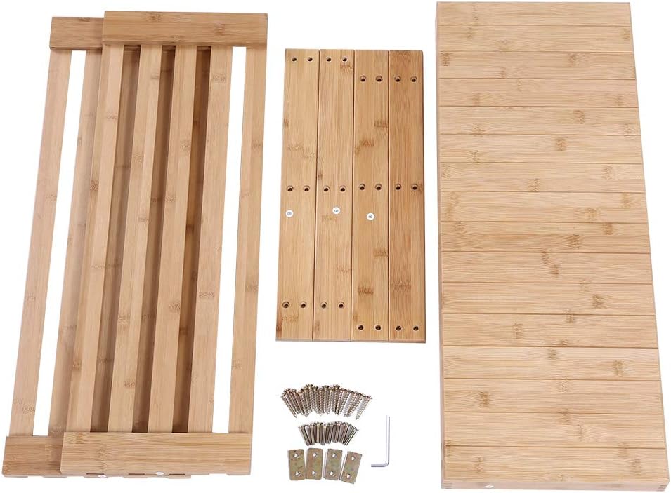 KKTONER Bamboo Shoe Rack Bench 3 Tier Entryway Seat Shoe Organizer Storage Shelf Natural Color: Kitchen & Dining
