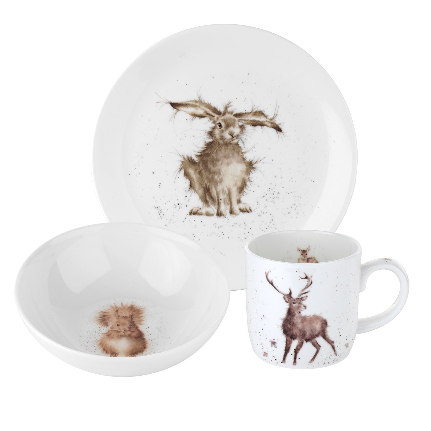 Portmeirion Home & Gifts 3pce Set (Side Plate, Bowl and Mug), 3-Piece