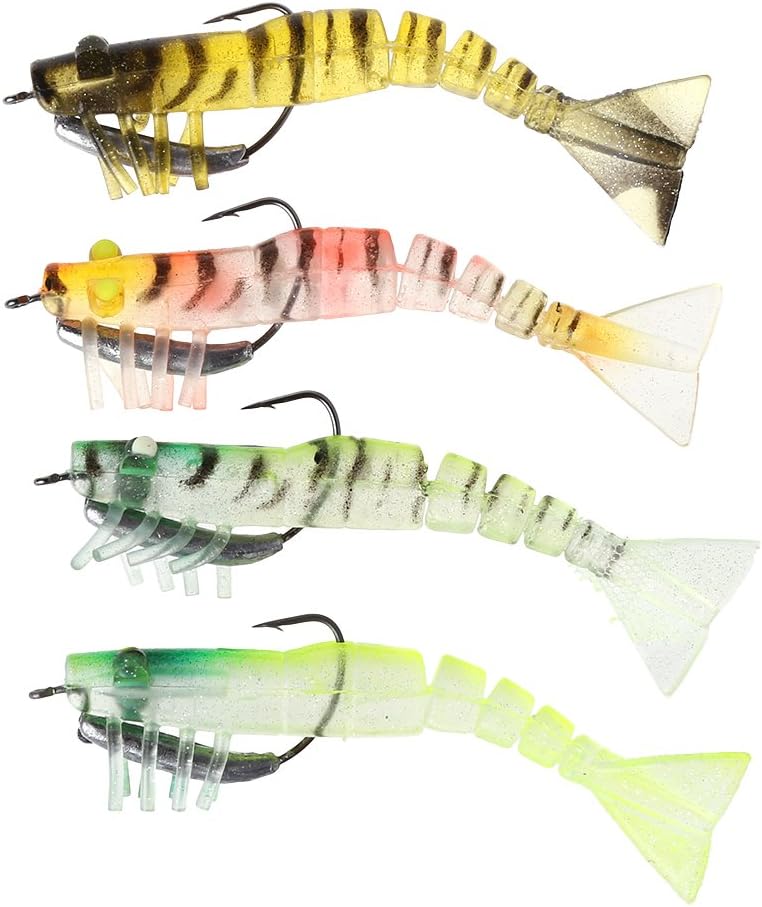 Oranmay Fishing Bait Artificial Soft Shrimp Lure Crank Hook 10cm13g High Simulation Jigs