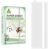 60 Pack Window Fly Traps, Clear Sticky Insect Catchers for Windows, Non-Toxic, Odorless, Waterproof Bug Trap for Fruit Flies, Gnats, House Flies &amp; More &ndash; Indoor/Outdoor Insect Control Solution