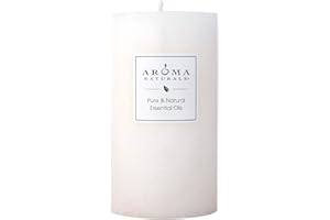 Aroma Naturals Holiday Essential Oil Scented Pillar Candle, Vanilla & Peppermint, Cool Wish, 2.75 inch x 5 inch