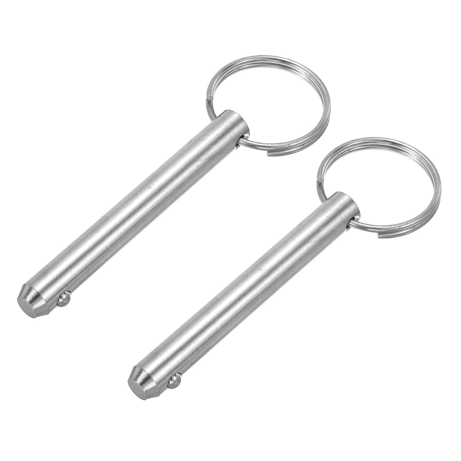 PATIKIL 316 Stainless Steel Quick Release Pin 2 Pack Bimini Top Pin Usable Length 2.36", Total Length 3", Dia 0.37" Boat Marine Hardware for Deck Boat Bimini Top