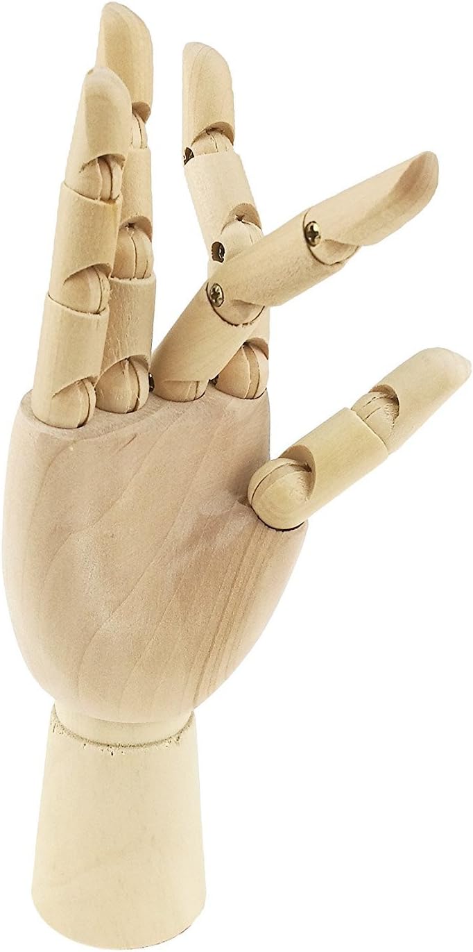 Artist Wood Hand Model Hand Manikin Adjustable Wooden Mannequin Hand Artists Sketch Drawing Art Class Model Tool Jewelry Display Stand (Right Hand) - Image 5