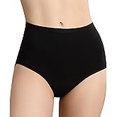 REELINDRY Womens Incontinence Underwear Absorbency 2.0 oz Leak Proof Washable Bladder Control Briefs Postpartum Protective Panties Odor Control Cotton Comfort 1 Pack (Black, 2XL)