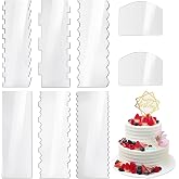 8 Pcs Cake Scraper Set, Cake Comb Edge Smoother Tool | Pastry Cutter Kitchen Baking Tools, Cake Scraper Smoother in 11 Patterns for Different Shapes of Cake Edges Transparent