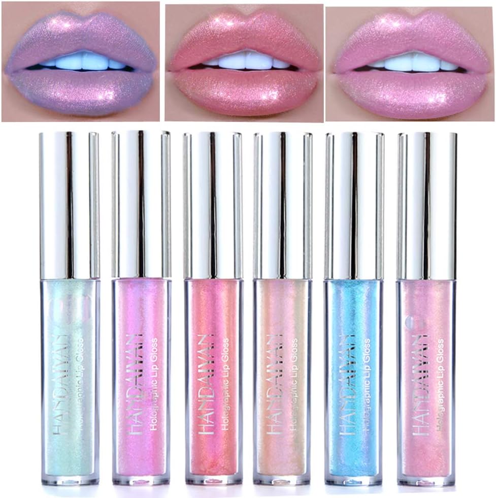 Coosa Glitter Liquid Lipsticks Set 6 color Diamond Shimmer Metallic Lipstick aterproof Long Lasting Makeup Kit Face Eye Glow Shimmer Shinning Lip Gloss Set