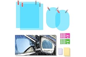 JOYCOURT 4PCS Car Rearview Mirror Film, Waterproof Film Side Mirror Rainproof Film HD Nano Coating Transparent Car Film, Safe Driving Protective Sticker Film for Most Cars Trucks Suvs