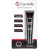 CurvLife Semi Solid Nail Glue, 15g Strong Nail Glue for Press On Nails | No UV Lamp Needed, Air-Dry Nail Glue Gel Has Gap-Filling Texture for Nail Tips and Press-Ons with Quick, Long-Lasting Hold