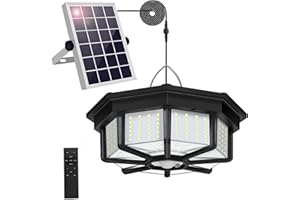 AEQ Solar Shed Light Indoor Outdoor 288LED 360°Lighting Solar Lights Work in Daytime with Remote Control, Waterproof Solar Gazebo Lights with Motion Sensor/5 Modes for Home Shed Garage Barn