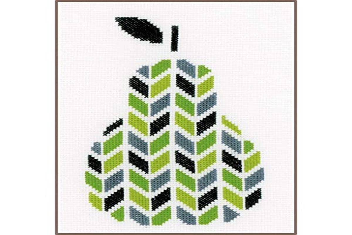 Vervaco Counted Cross Stitch Kit: Pear, Acrylic, NA, 14 x 22cm