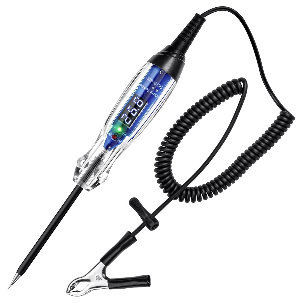 Alnicov Automotive Test Light 3-60V DC Digital LED Circuit Tester Heavy Duty Light Tester with Voltmeter, Auto Bidirectional Voltage Tester Electric Test Pen