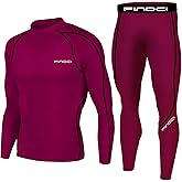 1Bests Men's Sports Running Set Compression Shirt + Pants Skin-Tight Long Sleeves Quick Dry Fitness Tracksuit Gym Yoga Suits