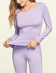 TSLA Women's Thermal Underwear Set, Soft Fleece