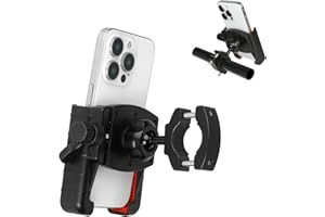 Mippko Bike Phone Holder for Bicycle/Motorclye Handlebar,360°Adjustable Aluminum Alloy Anti-Theft Phone Mount,Phone Clip Compatible with 3.5~7.5" iPhone/Nexus/HTC/Huawei/Smartphone