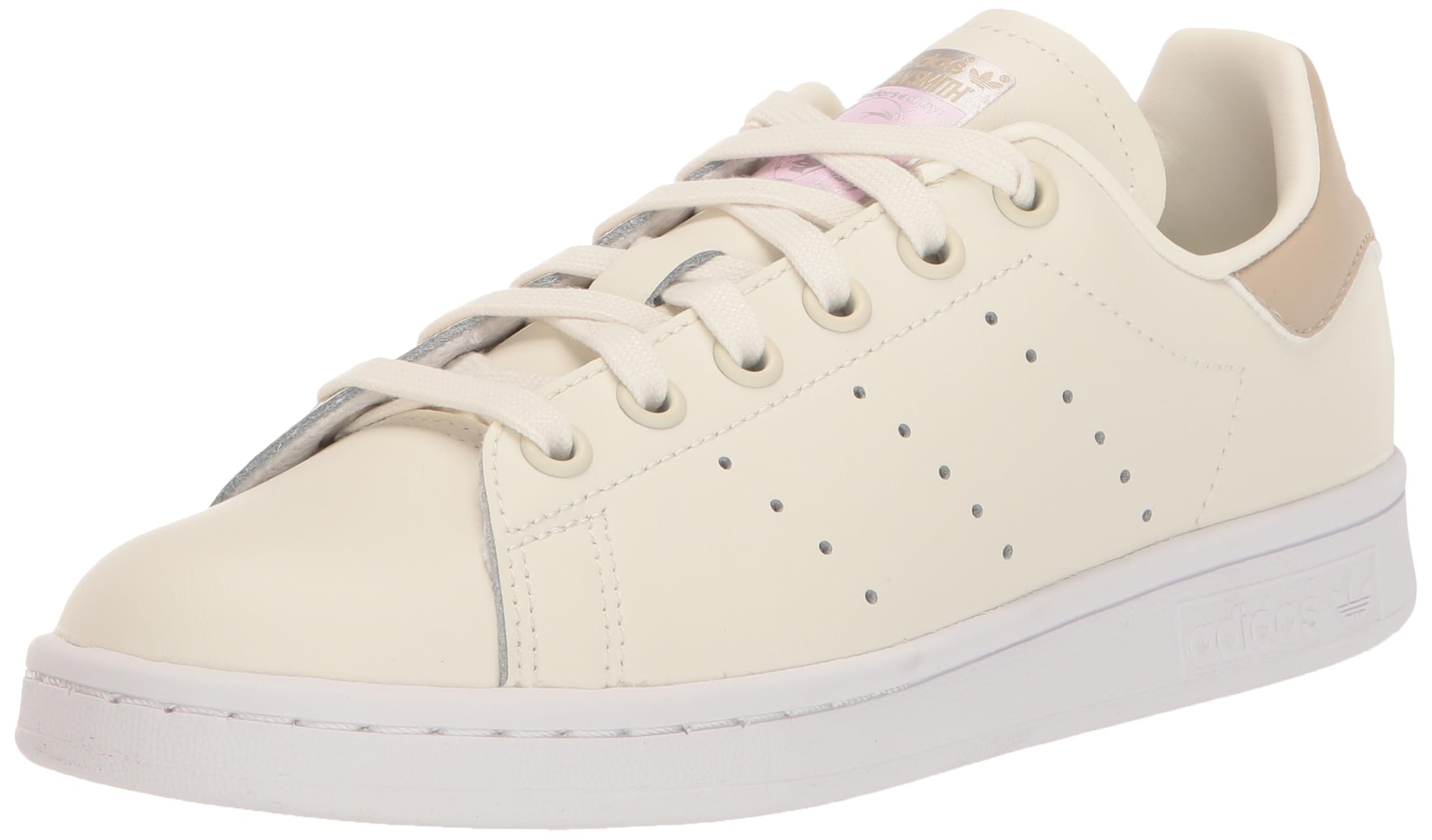 adidas Originals Womens Stan Smith Off White/Wonder Beige/Silver Metallic 6.5 Image