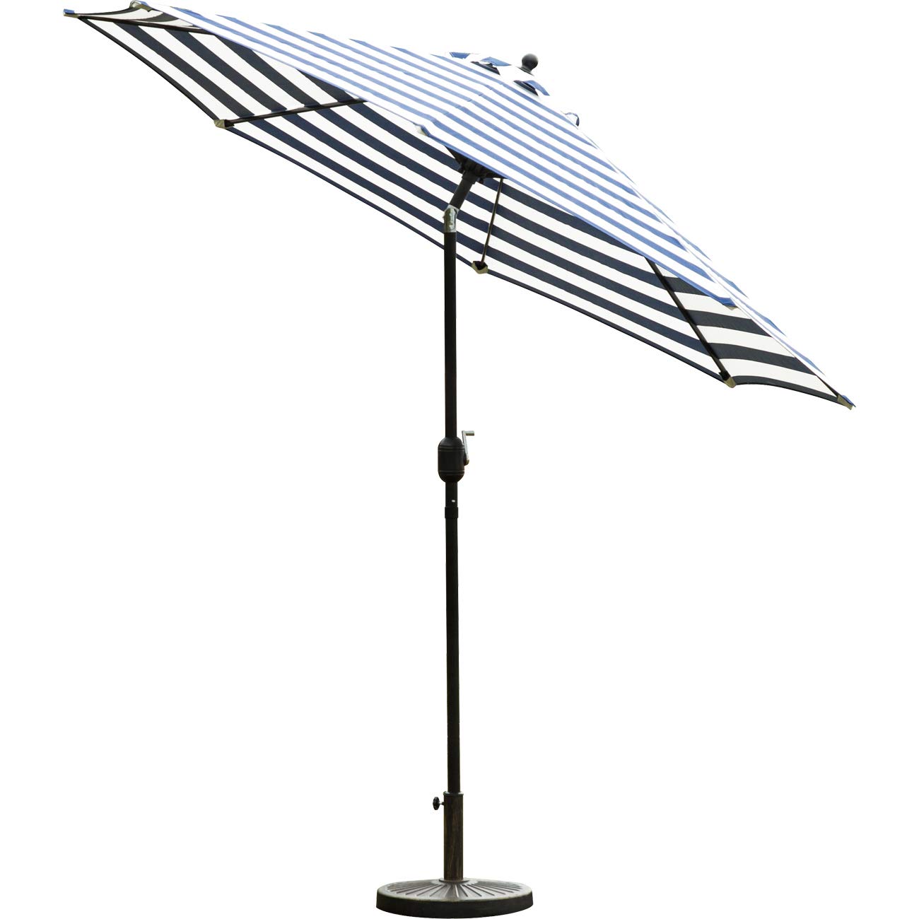 Sunnyglade 7.5' Patio Umbrella Outdoor Table Market Umbrella with Push Button Tilt/Crank, 6 Ribs (Blue and White)
