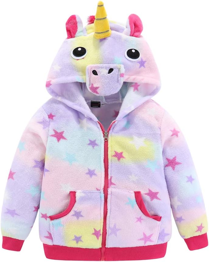 AooToo Unicorn Hoodie Sweatshirt for Girls Juniors Kids Cartoon Costume Jackets