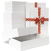 STYPOP 12 Pack Gift Boxes with Lids for Present - 6 Extra Large 17" (4" Deep) &amp; 6 Large 14" (2" Deep) White Gift Boxes for Clothing Wrapping, Christmas