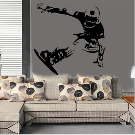 Amazon スノーボードスキー壁紙スケートボードステッカー男の子寝室デカール壁アート壁画ポスター装飾57 58cm ウォールステッカー オンライン通販
