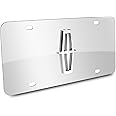 Au-Tomotive Gold, INC. Compatible With Lincoln 3D Logo Chrome Stainless Steel License Plate,Chrome,12"x6"