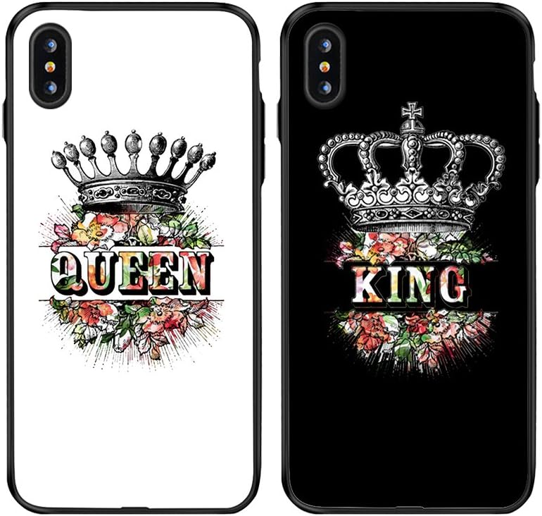 iPhone 10/iPhone X 2 Cases,TTOTT 2X Fashion King Queen Crown Slim Soft TPU Hard Cover Cases for iPhone 10/iPhone X 5.8",Best Friend Boyfriend Girlfriend Couple Gift