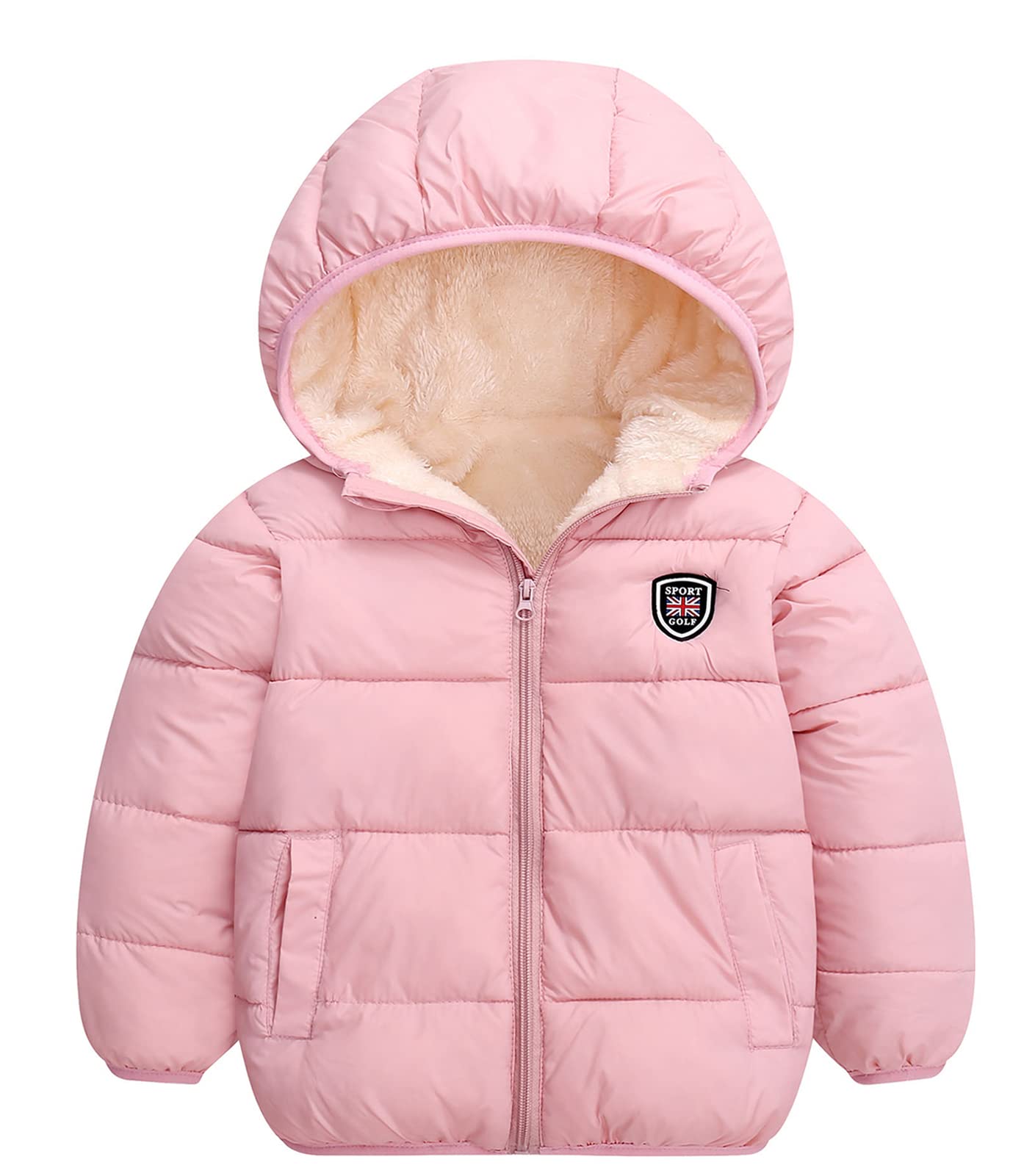 Happy Cherry Toddler Girls Fleece Jacket Hooded