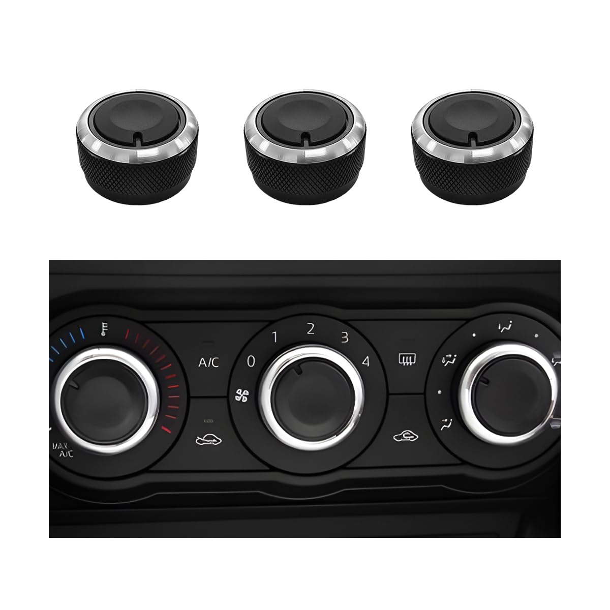 Photo 1 of Yourkar 3 PCS AC Heater Air Conditioning Button Knob, Air Conditioner Climate Control Knob Replacement, Knob for Heater Fan Button Compatible with Tacoma 2005-2015, Car Accessories