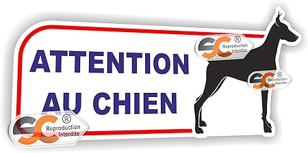Sticker Attention Au Chien Autocollant Chien Méchant Garde