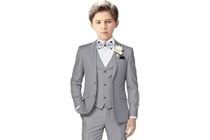 LOPEN STU Boys Suit 3 Piece Tuxedo Suits for Boys Wedding Easter Outfits Kids Formal Suit Dress Jacket Vest Pants Bowtie Set