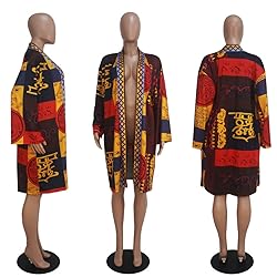 OLUOLIN Women's Long Sleeve Trench Coats African